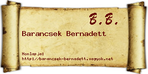 Barancsek Bernadett névjegykártya